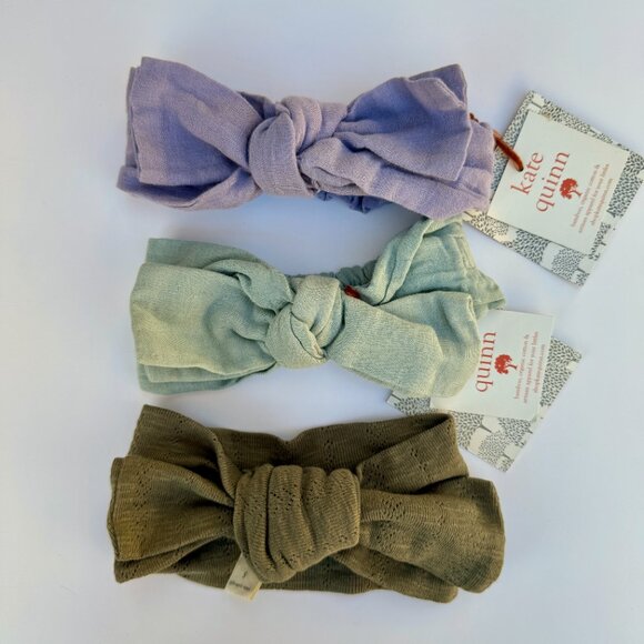 Kate Quinn Head Bow Set | Jersey & Pointelle Knit, 3-Pack | Lilac, Sage & Olive - Picture 5 of 5